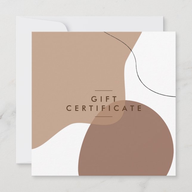 Salon Gift-certifikat för moderna organiska former (Framsida)