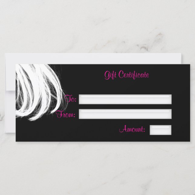 Salon Gift-certifikat, rackkort (Framsida)