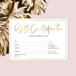 Salon Glam Guld Logotyp Modern Gift-certifikat