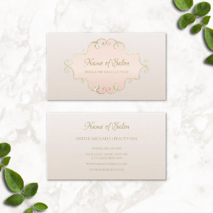 Salon Glitter Glam Ram och Chic Rosa Bow Visitkort