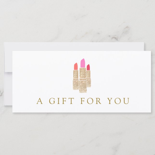 Salon Guld Sequin Lipstick Gift-certifikat 2 (Framsida)