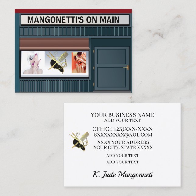 Salon Hair och Nagel Affärskort Visitkort (Fram/baksida)
