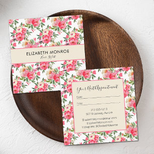 Salon Hair Stylist Makeup Artist om vattenfärg, B Fyrkantigt Visitkort