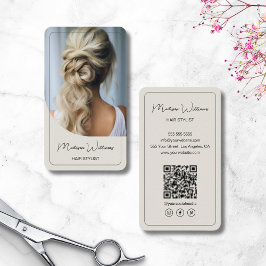 Salon i Modern Script Hair Stylist Salon Visitkort