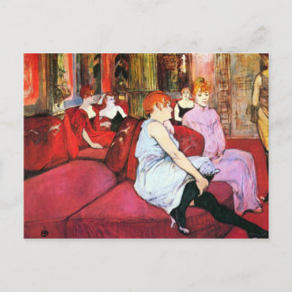 Salon i Rue de Moulins av Toulouse-Lautrec Vykort