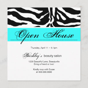 Salon Inbjudan Open House Ad Zebra Blue