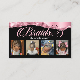 Salon Lägg till fotoRosa i Braids Hair Braiding St Visitkort