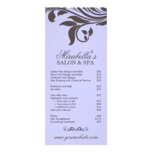Salon Lavender Löv Blommigt Lila Brown Reklamkort