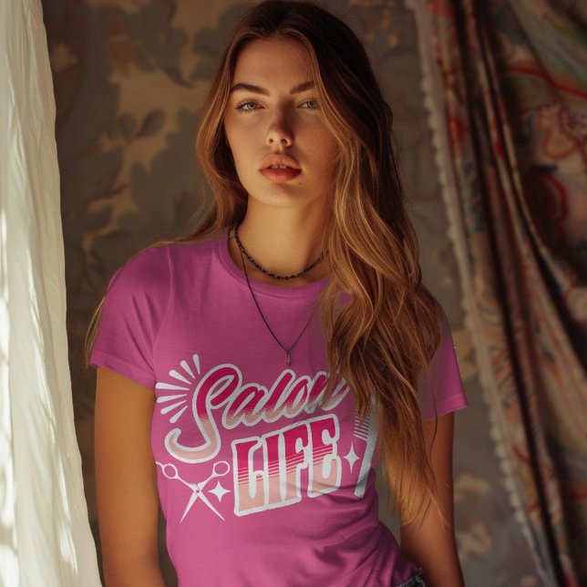 Salon Life Hair Stylist Gift for Hair Dresser Rosa T Shirt (Salon Life Hair Stylist Gift for Hair Dresser Pink T-Shirt)