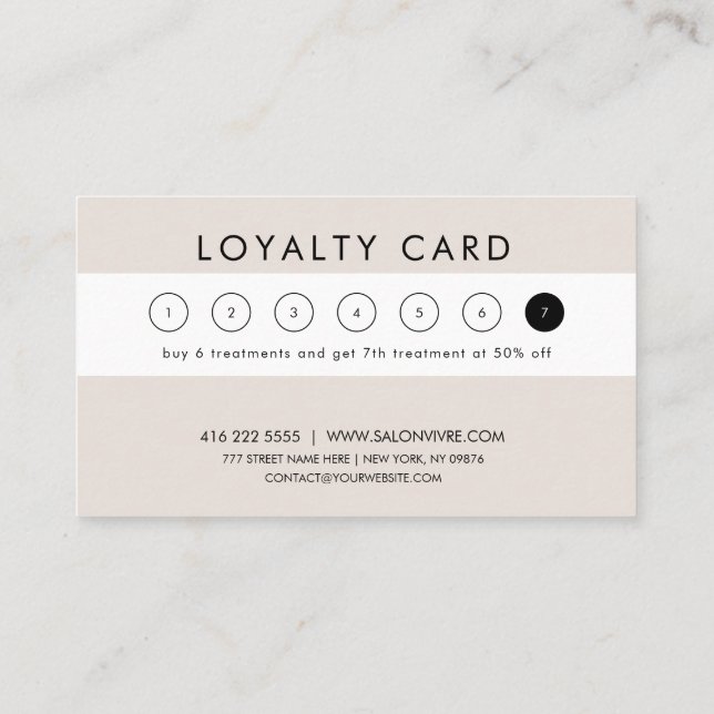 Salon Loyalty-kort Minimal Rand Visitkort (Baksida)