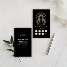 Salon Makeup Hair Nagel Mystic Tarot Guld Black Lojalitetskort