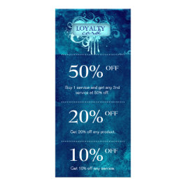 Salon Marknadsföring Cards Blue Grunge Blommigt Reklamkort