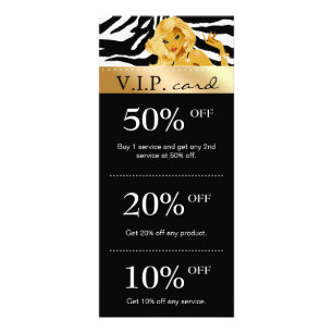Salon Marknadsföring Cards Zebra Guld Blonde Tann Reklamkort