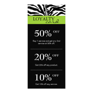 Salon Marknadsföring Cards Zebra Lime Green Black Reklamkort