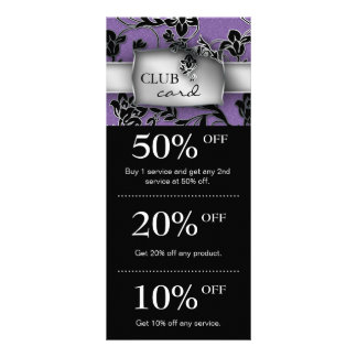 Salon Marknadsföring Klubb Cards Blommigt Lila Reklamkort