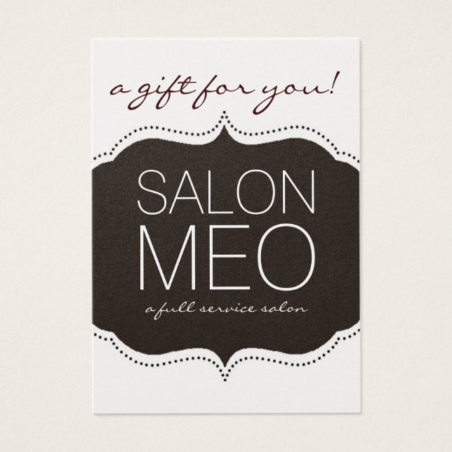 SALON MEO GIFT CARD VISITKORT (Framsidan)