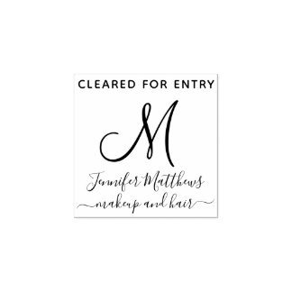 Salon Monogram COVID Temperature Clearated Entry Stämpel