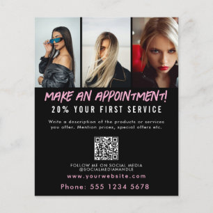 Salon Möte Hair Makeup Nagel Business Flygblad