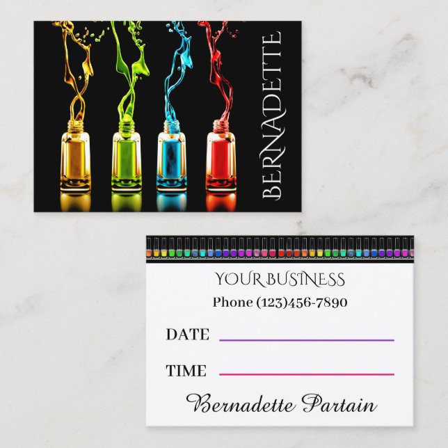 Salon - Nageltekniker - avtalskort Visitkort (Fram/baksida)