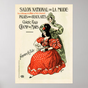 Salon National de La Mode Old Fransk Mode Show Poster
