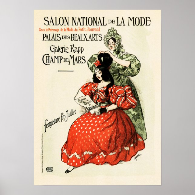 Salon National de La Mode Old Fransk Mode Show Poster (Framsidan)