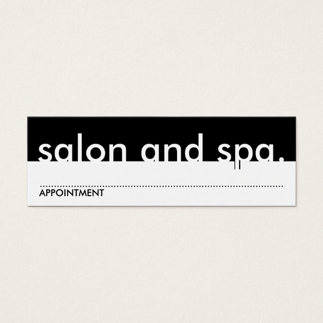 Salon och spa. (besökskort) litet visitkort (Framsidan)