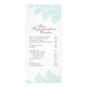 Salon- och Spa-Pris lista och rackkort Reklamkort