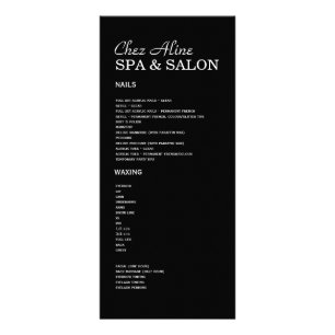 Salon- och Spa-Pris lista och rackkort Reklamkort