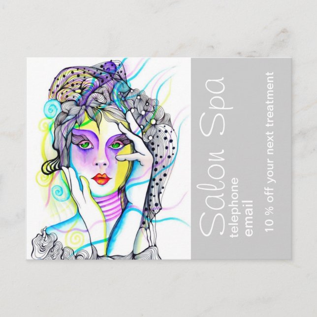 Salon- och Spa-reklam Vykort (Framsida)