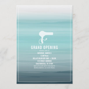 Salon Open Aqua Ombre Inbjudningar