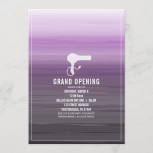 Salon Open Lila Ombre Inbjudningar