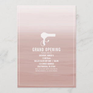 Salon Open Rosa Ombre Inbjudningar