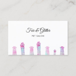 Salon pastel färg hårig tassar visitkort