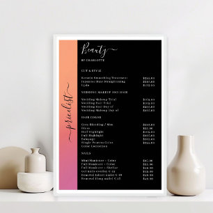 Salon Poster för Ombre, Rosa, Orange och svart pri