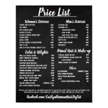 Salon Pris LIst Poster