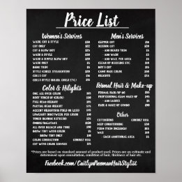 Salon Pris LIst Poster