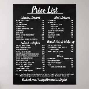 Salon Pris LIst Poster