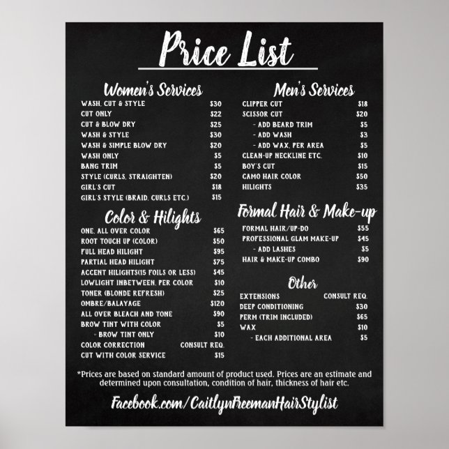 Salon Pris LIst Poster (Framsidan)