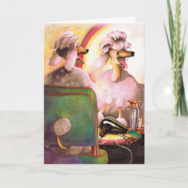 Salon Pudel Funny Birthday Card Kort (Framsida)