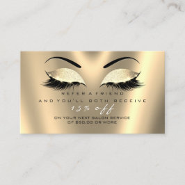 Salon-referenskort Glitter Black Guld Lux-streck Rabattkort