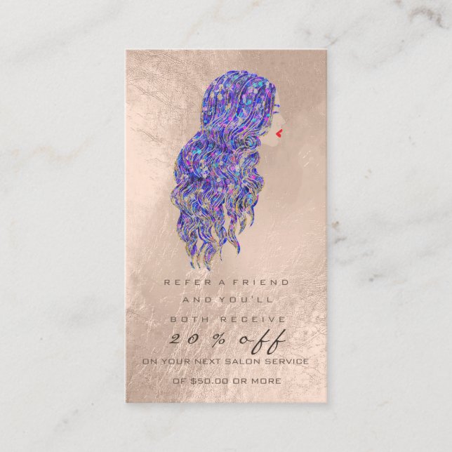 Salon Referenskort Pearl Makeup Lash Hairdresser Rabattkort (Framsida)