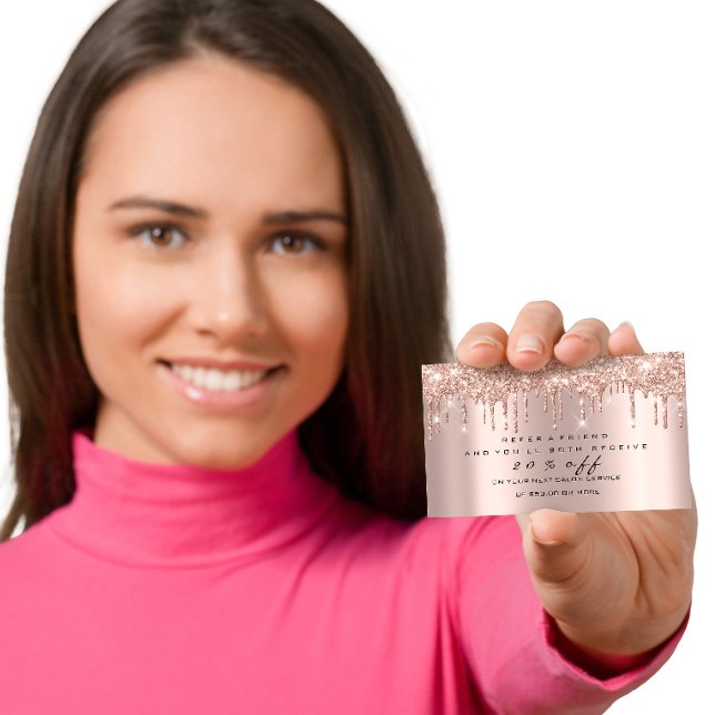 Salon-referenskort Spark Makeup-streck Nagel Vax Rabattkort (Salon Referral Card Spark Makeup Lashes Nails Wax)
