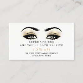 Salon Referral Card Glitter Esthetician Lash