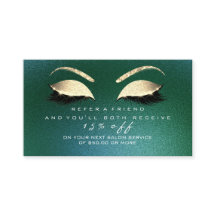 Salon Referral Card Glitter Guld Woodland Lash