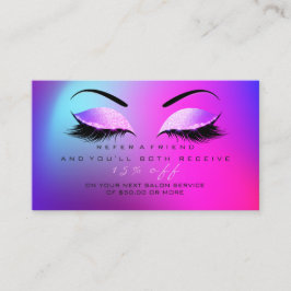 Salon ReferrCard Glitter Miami Rosa Lash Rabattkort