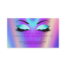 Salon ReferrCard Glitter Tiffany Rosa Lash