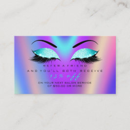Salon ReferrCard Glitter Tiffany Rosa Lash Rabattkort