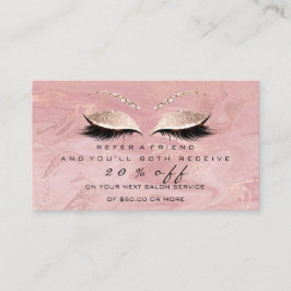 Salon ReferrCard Rosa Makeup Lash Marble Rabattkort