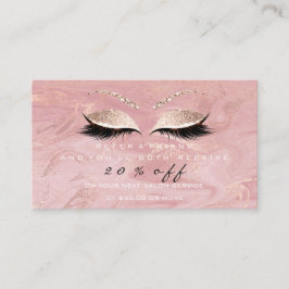 Salon ReferrCard Rosa Makeup Lash Marble Rabattkort