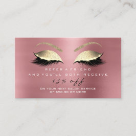 Salon-rekord Bean Lash-kort Glitter Ro Guld Rabattkort